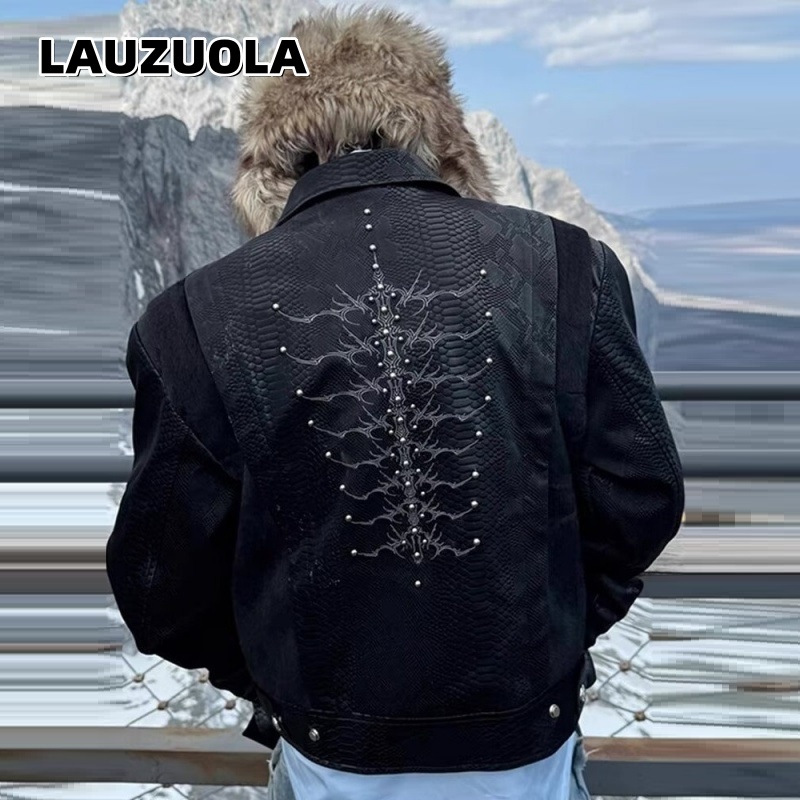 Embroidery Gothic - Giacca Nera da Uomo con Stampa