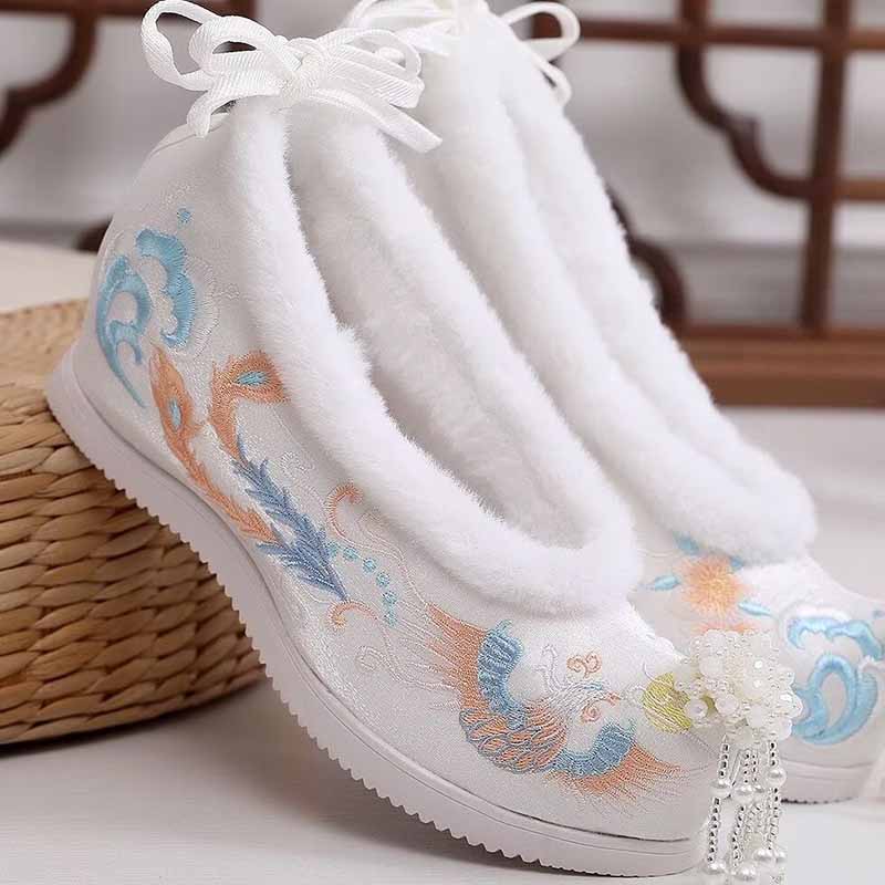 Embroidery Red - Scarpe Hanfu invernali da donna Scarpe
