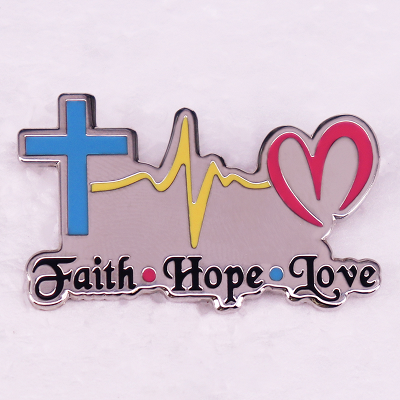 Embroidery Jesus - Faith Hope Love Badge religioso cristiano