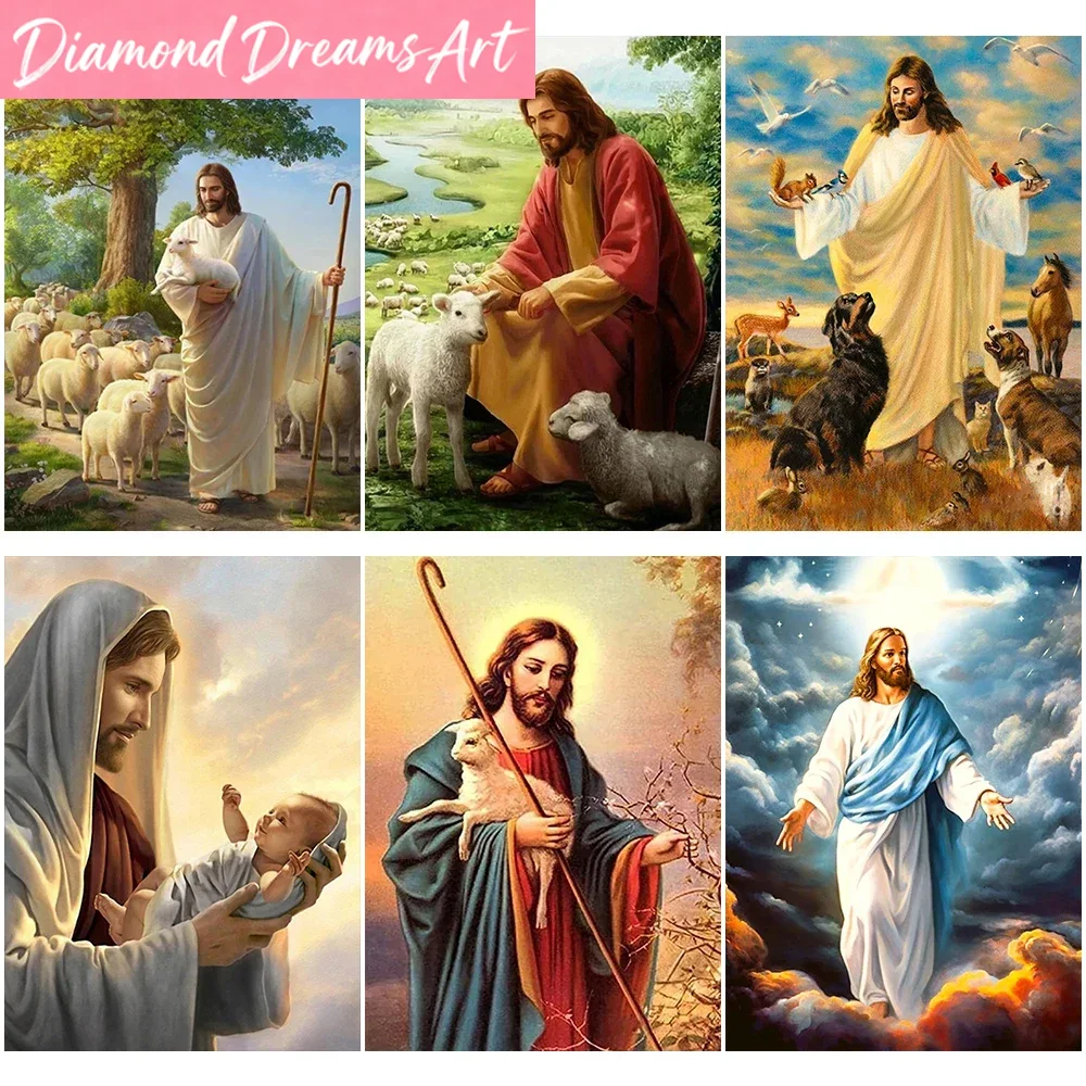 Embroidery Jesus - Pittura Diamantata Cristiana Fai da Te