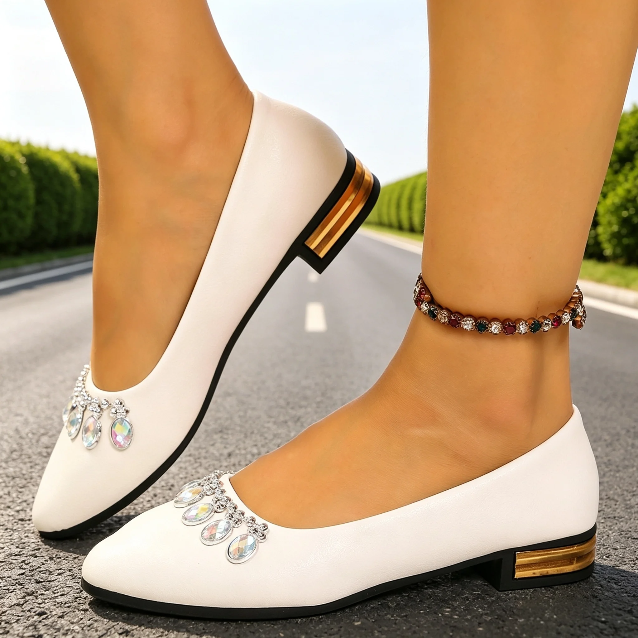 Embroidery Flat Shoes - Scarpe Basse da Donna a Punta,