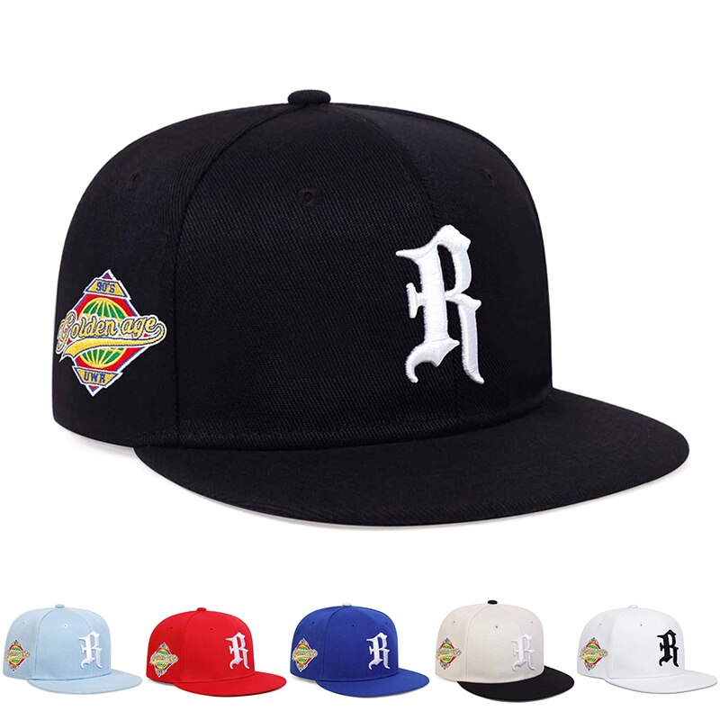 Embroidery Gothic - Cappelli hip-hop con ricamo lettera R