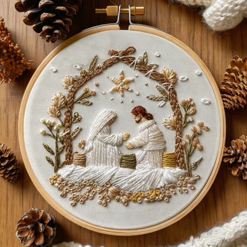 Embroidery Jesus - Kit da ricamo natalizio con nascita