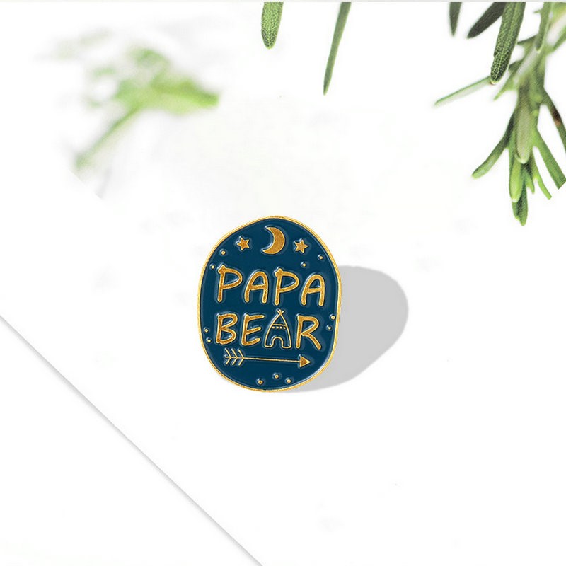Embroidery Logo - Spille smaltate mamma papà orso spille