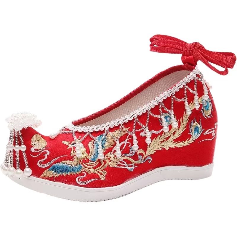 Embroidery Red - Scarpe da sposa nuove ricamate rosse