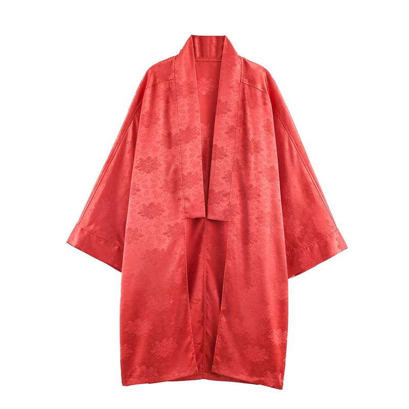 Kimono da donna in raso jacqua - Embroidery Red recensione e prezzo