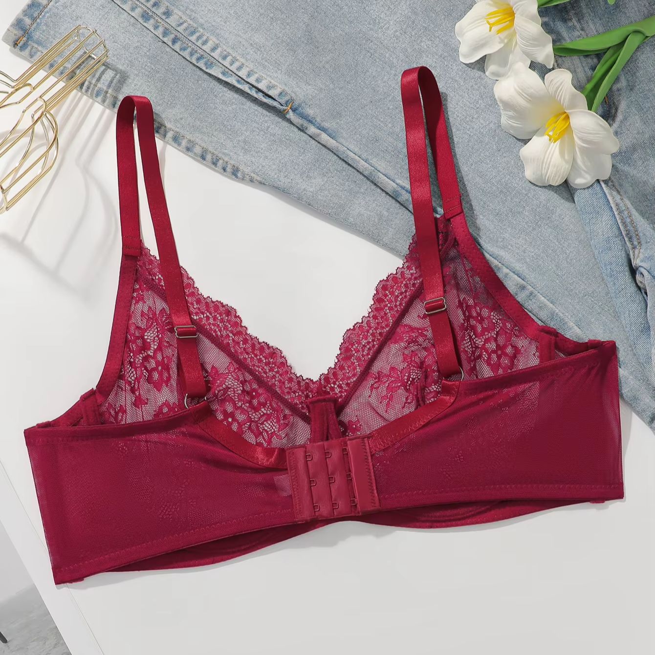 Reggiseno in pizzo rosso trasp - Embroidery Red recensione e prezzo