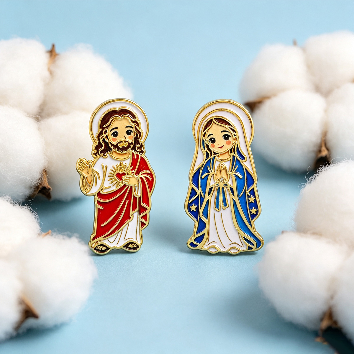 Set di 2 spille smaltate Gesù  - Embroidery Jesus recensione e prezzo