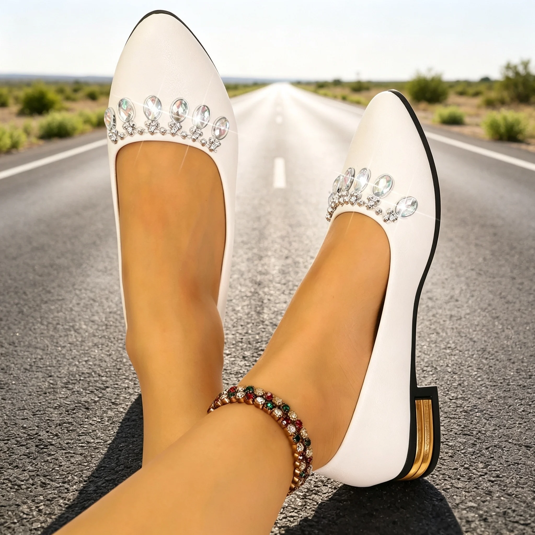 Scarpe Basse da Donna a Punta, - Embroidery Flat Shoes recensione e prezzo