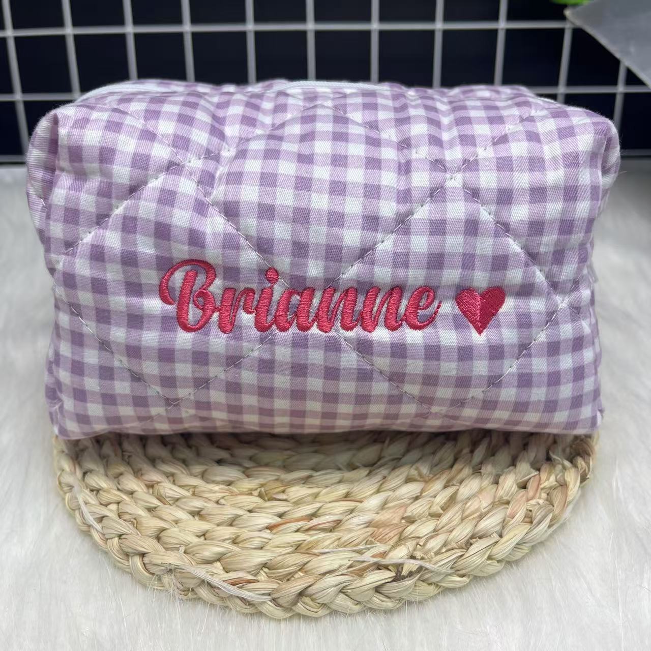 Borsa per cosmetici a righe di - Embroidery Logo recensione e prezzo